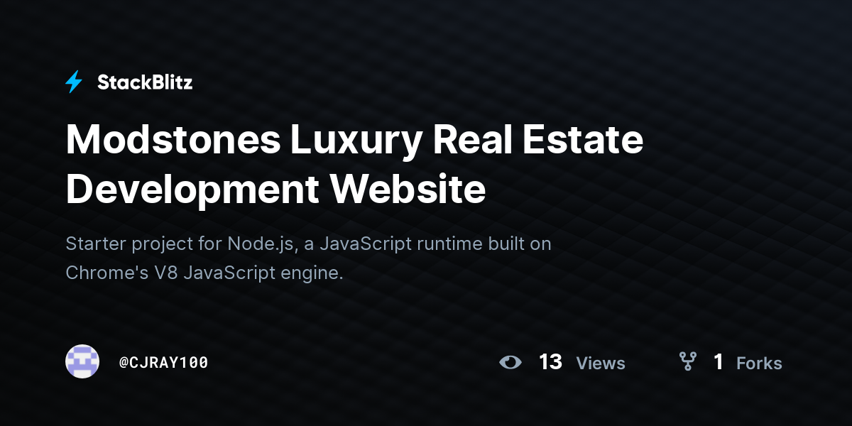 Modstones Luxury Real Estate Development Website - StackBlitz