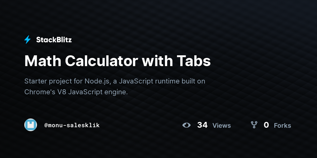 Math Calculator with Tabs - StackBlitz