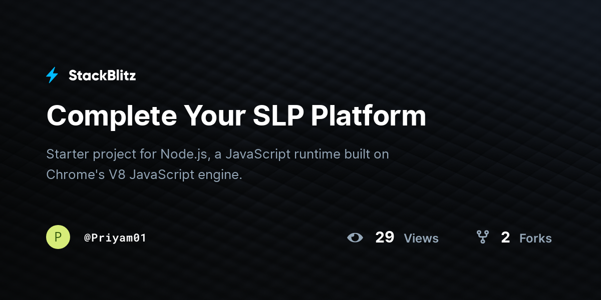 Complete Your SLP Platform - StackBlitz