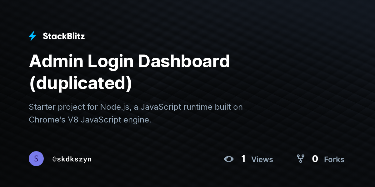 Admin Login Dashboard (duplicated) - StackBlitz
