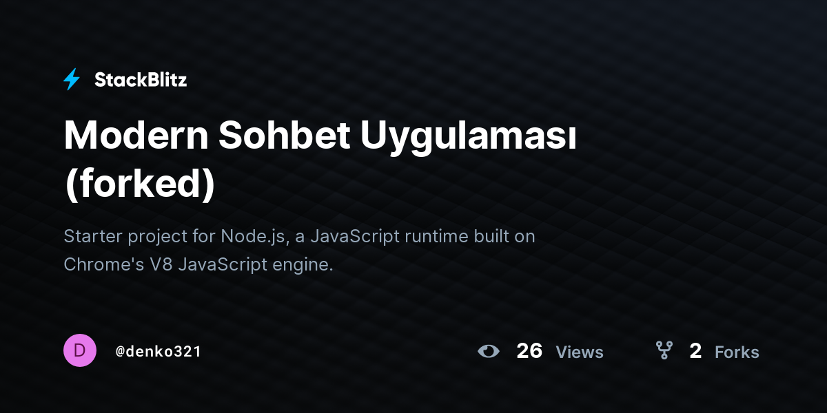 Modern Sohbet Uygulaması (forked) - StackBlitz