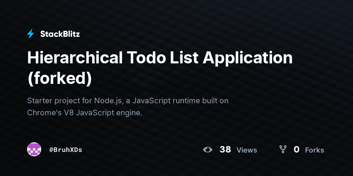 Hierarchical Todo List Application (forked) - StackBlitz