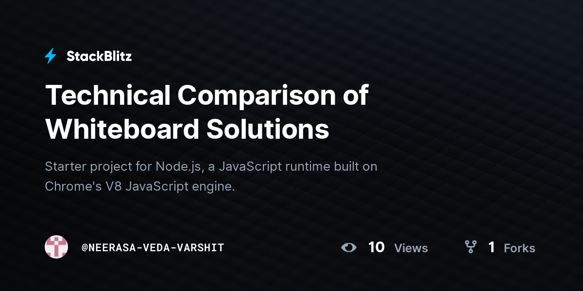 Technical Comparison of Whiteboard Solutions - StackBlitz
