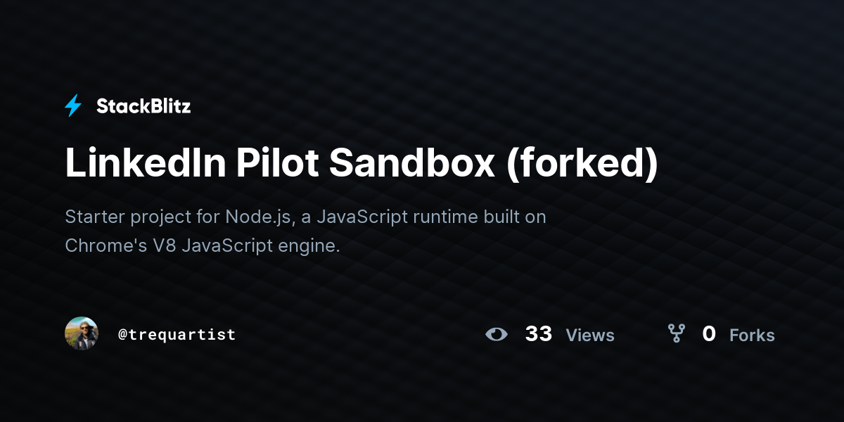 LinkedIn Pilot Sandbox (forked) - StackBlitz