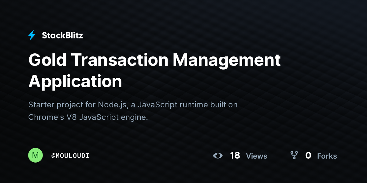 Gold Transaction Management Application - StackBlitz