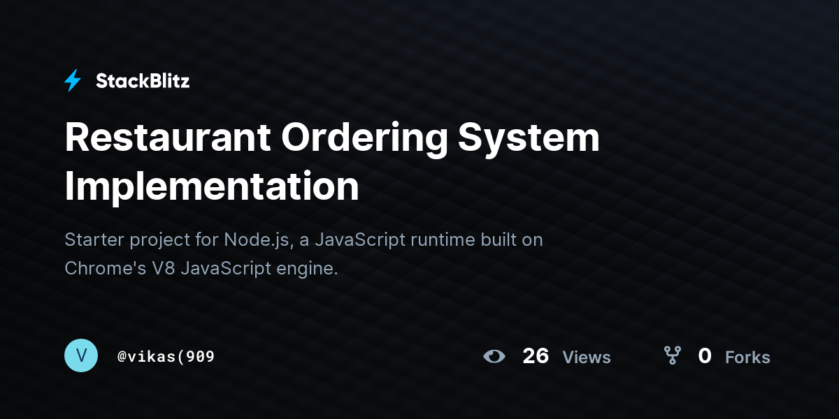 Restaurant Ordering System Implementation - StackBlitz