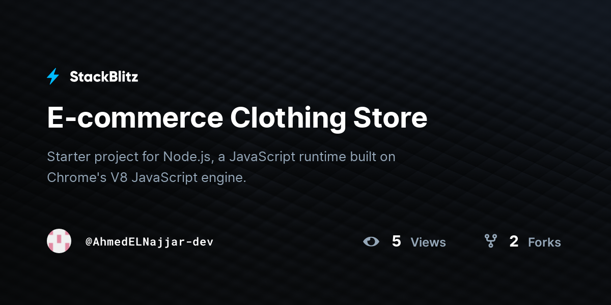 E-commerce Clothing Store - StackBlitz