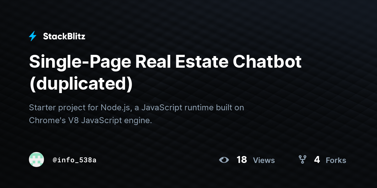 Single-Page Real Estate Chatbot (duplicated) - StackBlitz