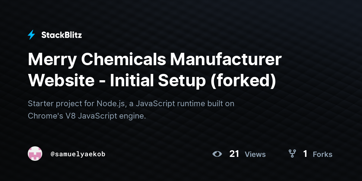 Merry Chemicals Manufacturer Website - Initial Setup (forked) - StackBlitz