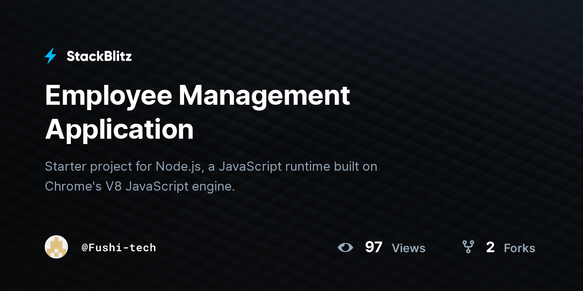 Employee Management Application - StackBlitz