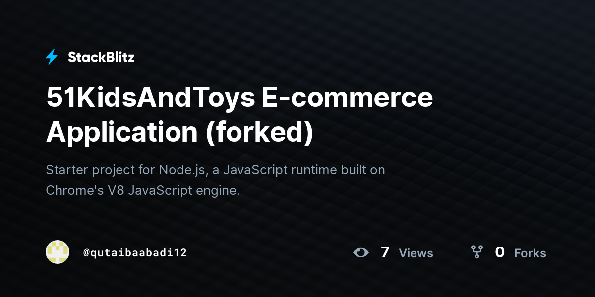 51KidsAndToys E-commerce Application (forked) - StackBlitz
