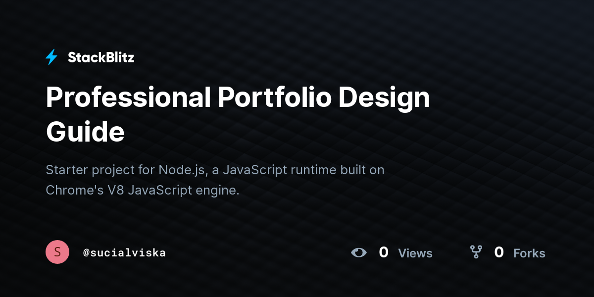 Professional Portfolio Design Guide - StackBlitz