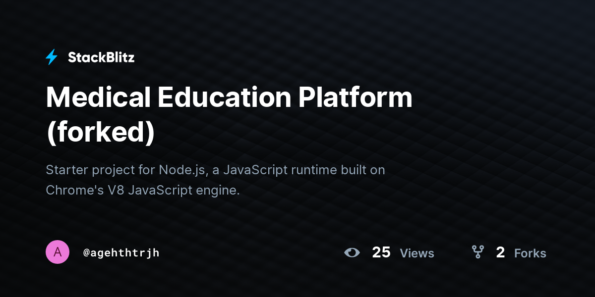 Medical Education Platform (forked) - StackBlitz