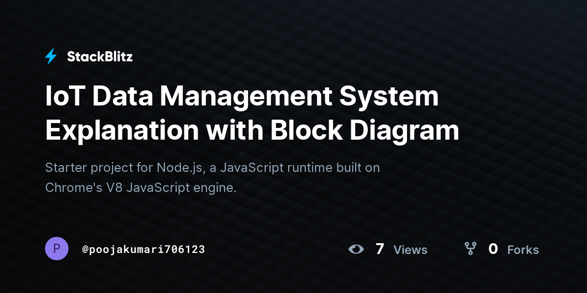 IoT Data Management System Explanation with Block Diagram - StackBlitz