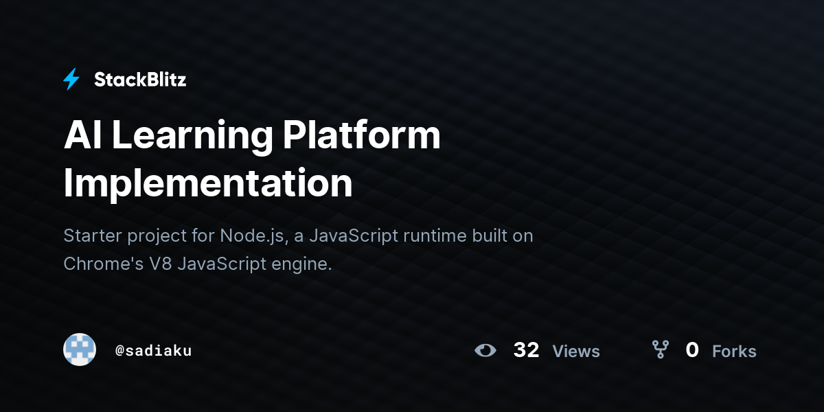 AI Learning Platform Implementation - StackBlitz