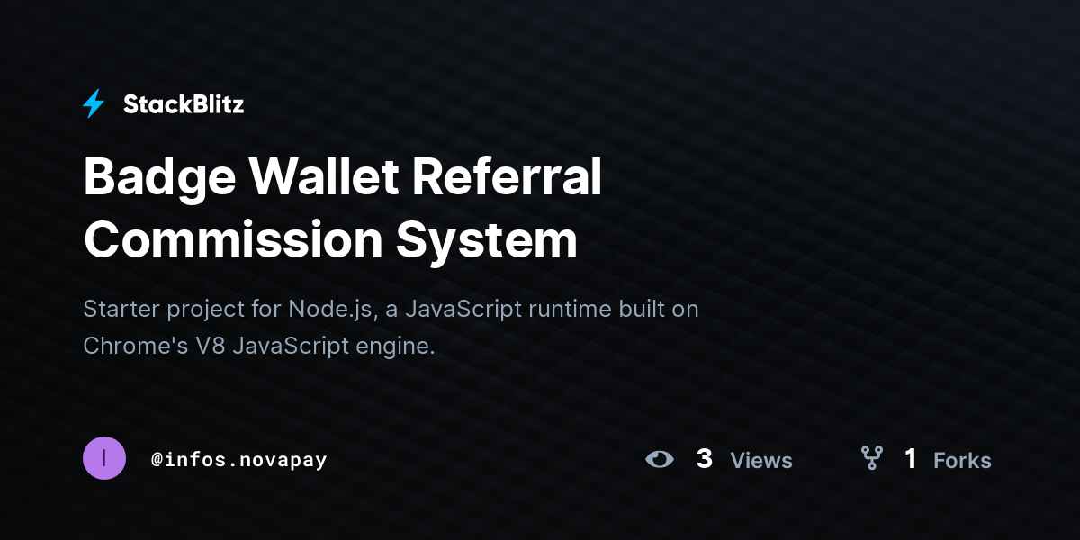 Badge Wallet Referral Commission System - StackBlitz