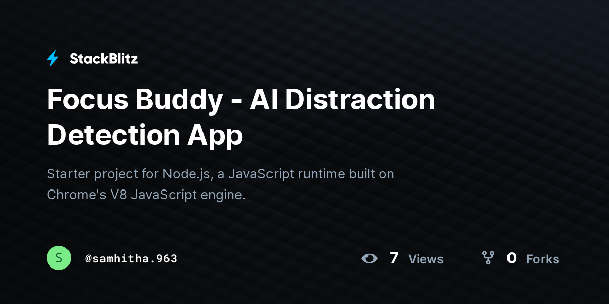 Focus Buddy - AI Distraction Detection App - StackBlitz