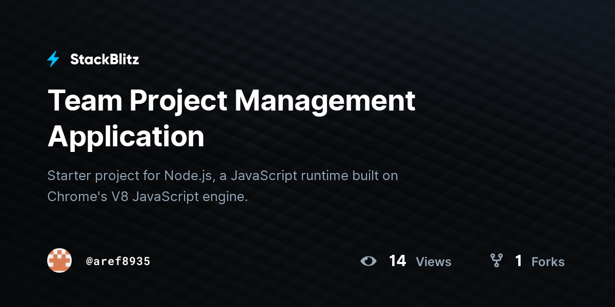 Team Project Management Application - StackBlitz