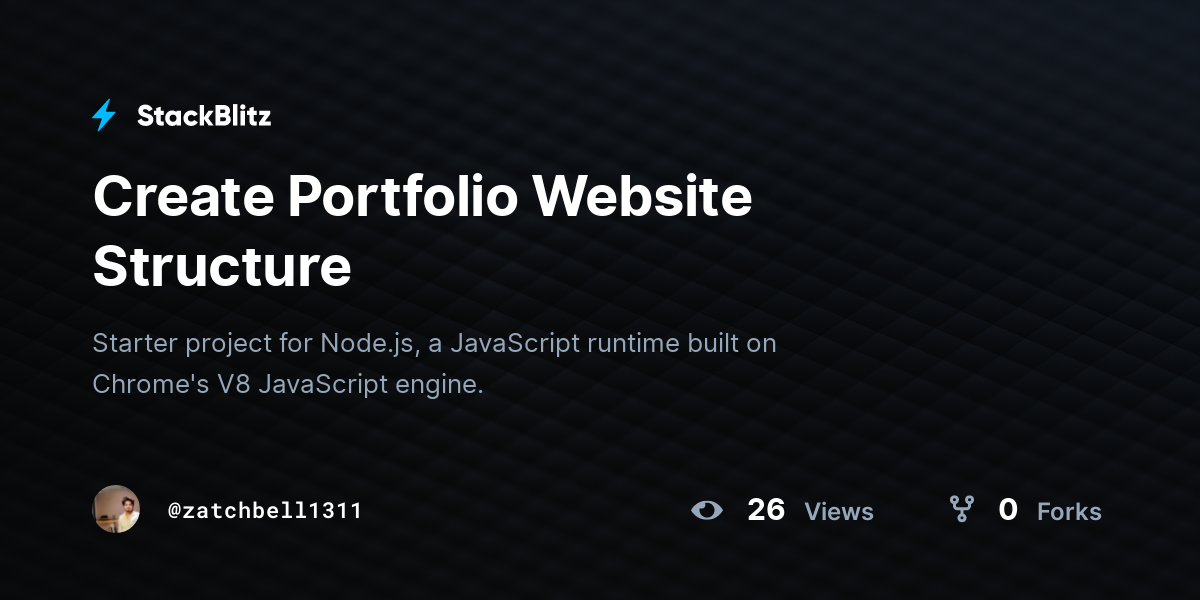 Create Portfolio Website Structure - StackBlitz