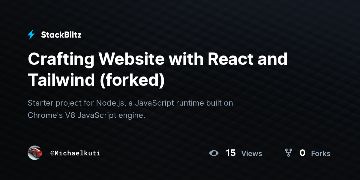 Crafting Website with React and Tailwind (forked) - StackBlitz