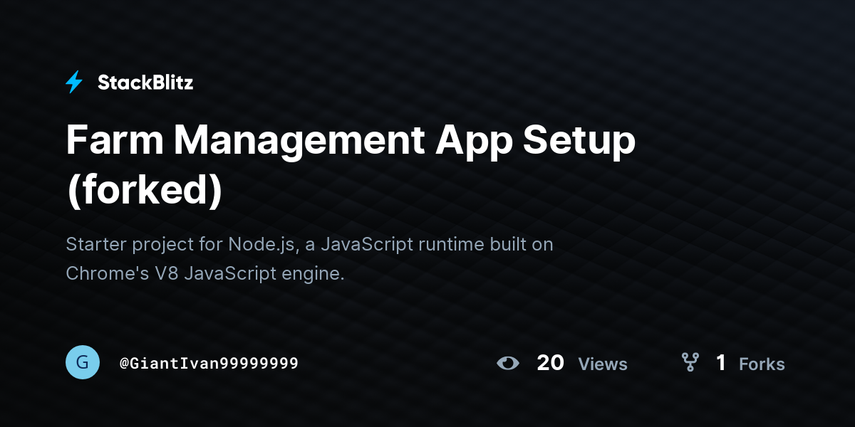 Farm Management App Setup (forked) - StackBlitz