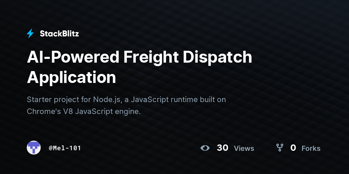 AI-Powered Freight Dispatch Application - StackBlitz