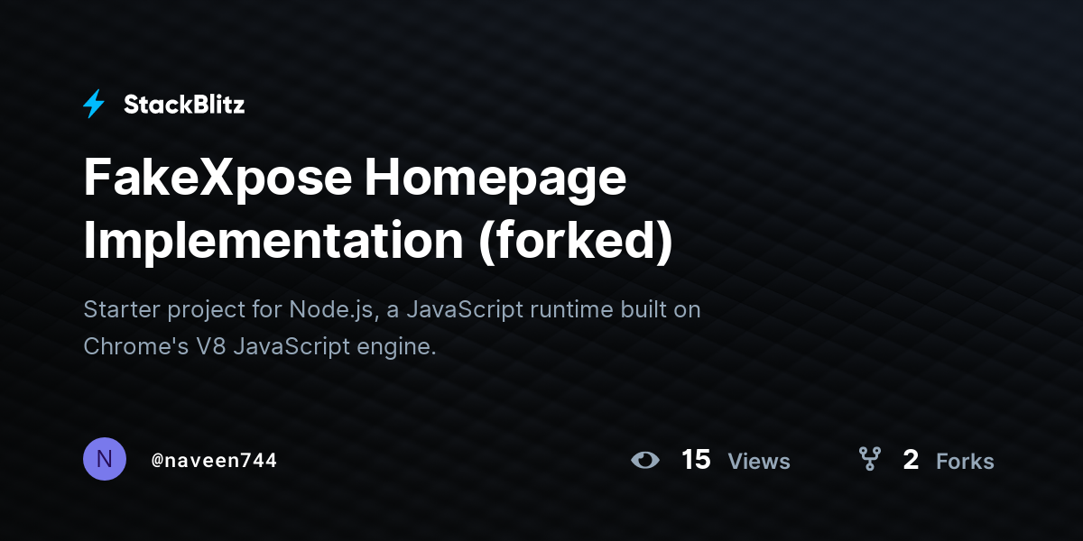 FakeXpose Homepage Implementation (forked) - StackBlitz