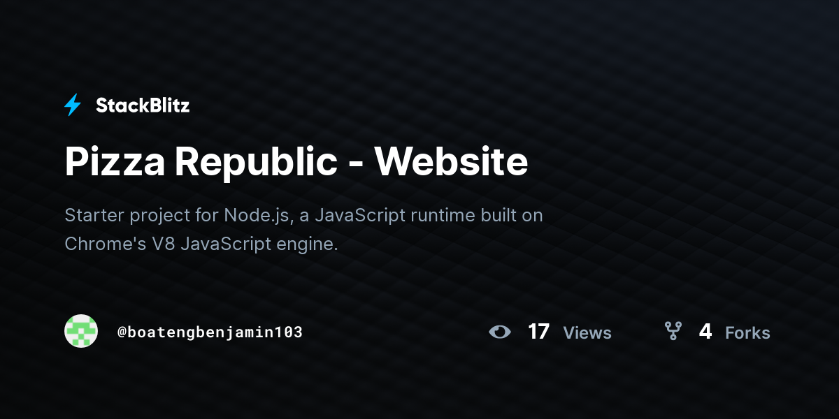 Pizza Republic - Website - StackBlitz
