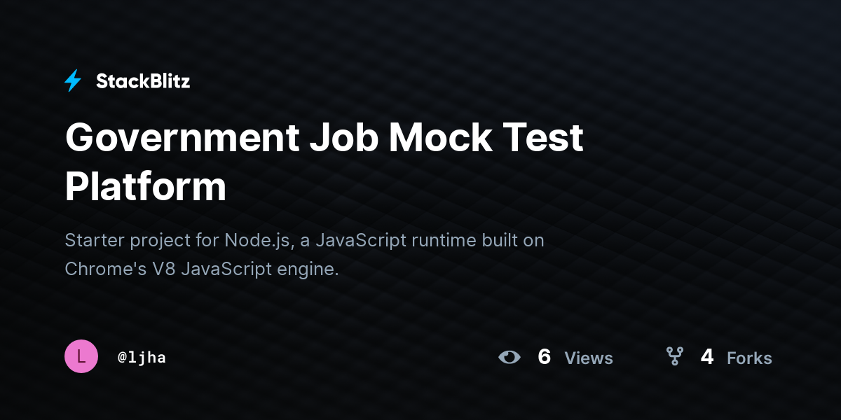 Government Job Mock Test Platform - StackBlitz