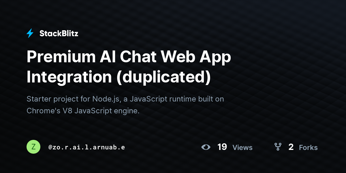 Premium AI Chat Web App Integration (duplicated) - StackBlitz