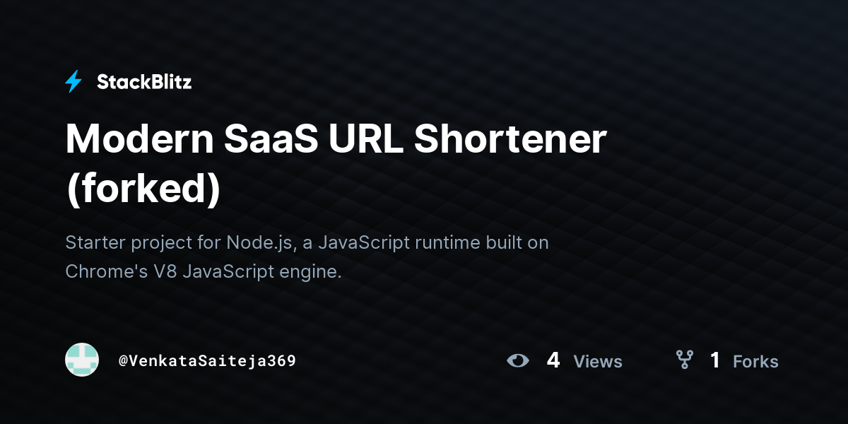Modern SaaS URL Shortener (forked) - StackBlitz
