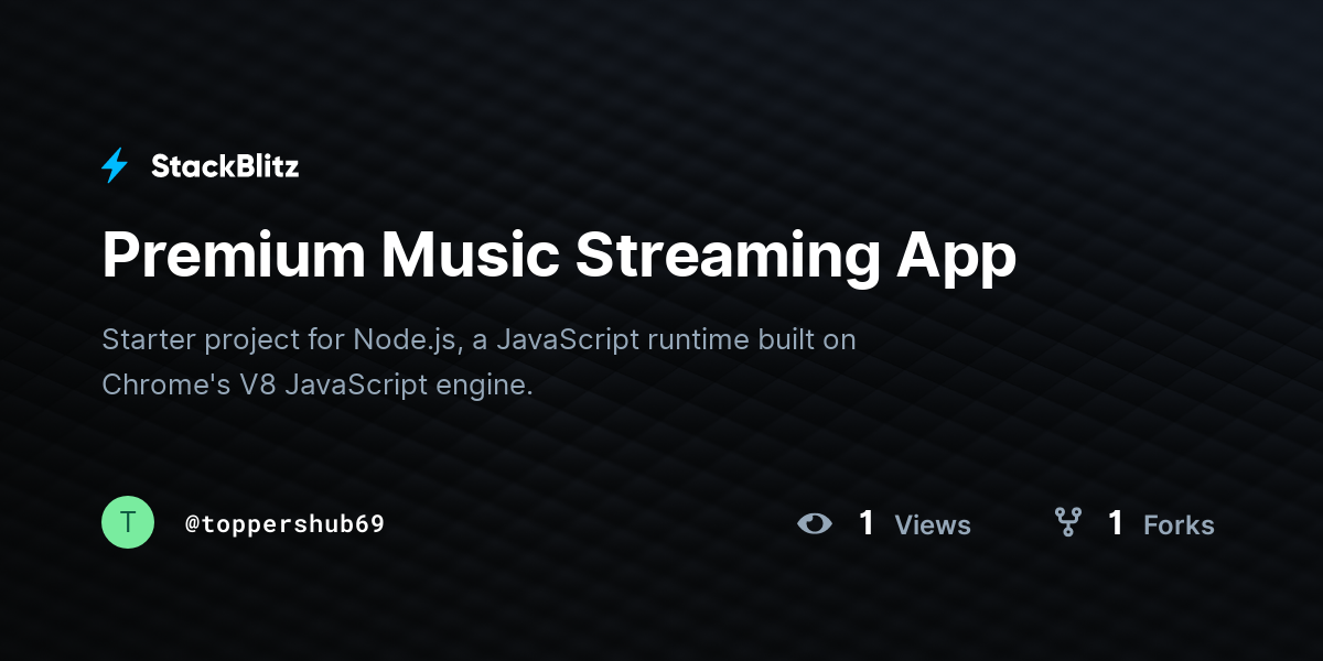 Premium Music Streaming App - StackBlitz