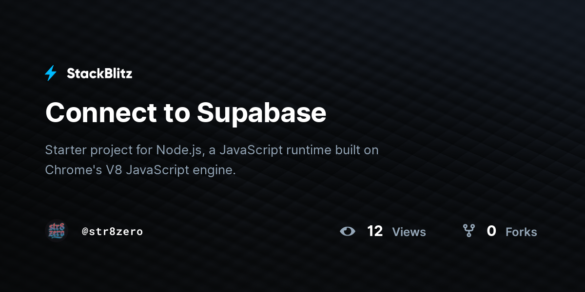 Connect to Supabase - StackBlitz