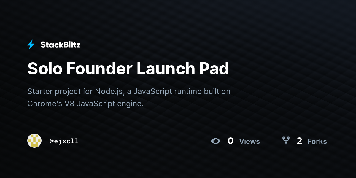 Solo Founder Launch Pad - StackBlitz