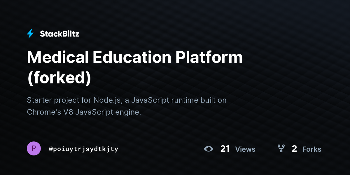 Medical Education Platform (forked) - StackBlitz