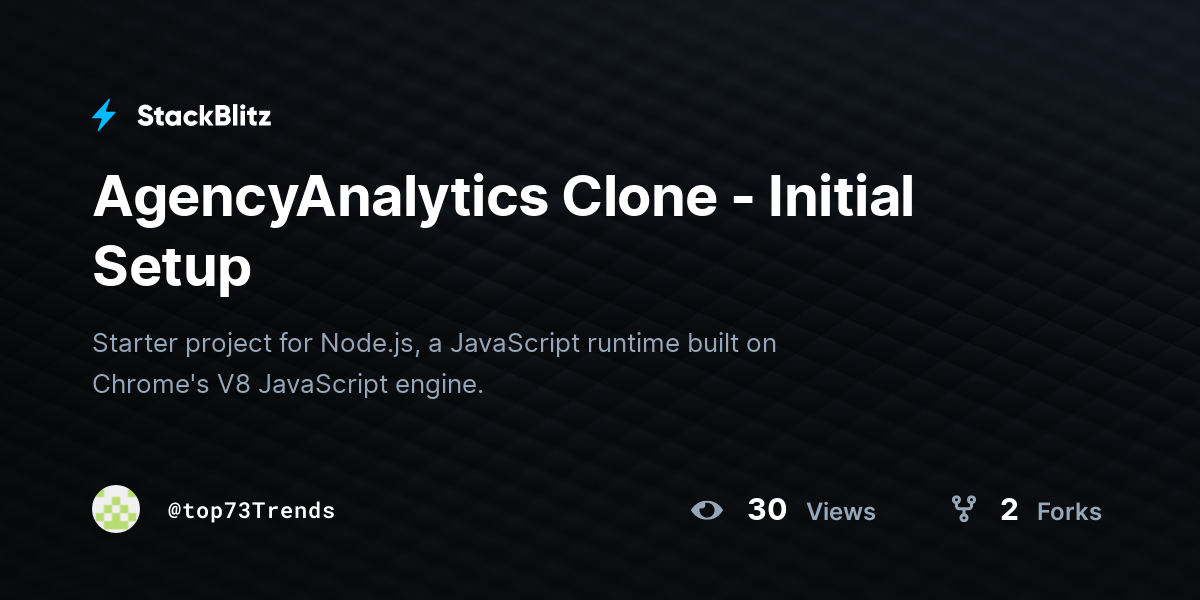 AgencyAnalytics Clone - Initial Setup - StackBlitz