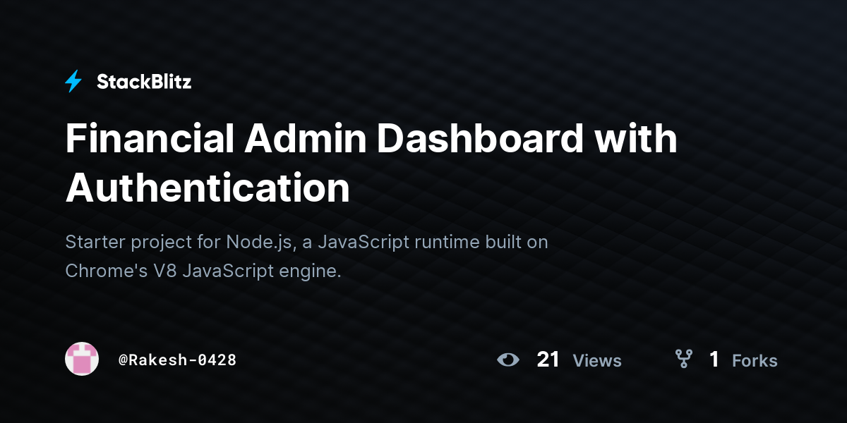 Financial Admin Dashboard with Authentication - StackBlitz