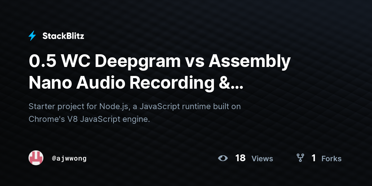 0.5 WC Deepgram vs Assembly Nano Audio Recording & Diarization App ...