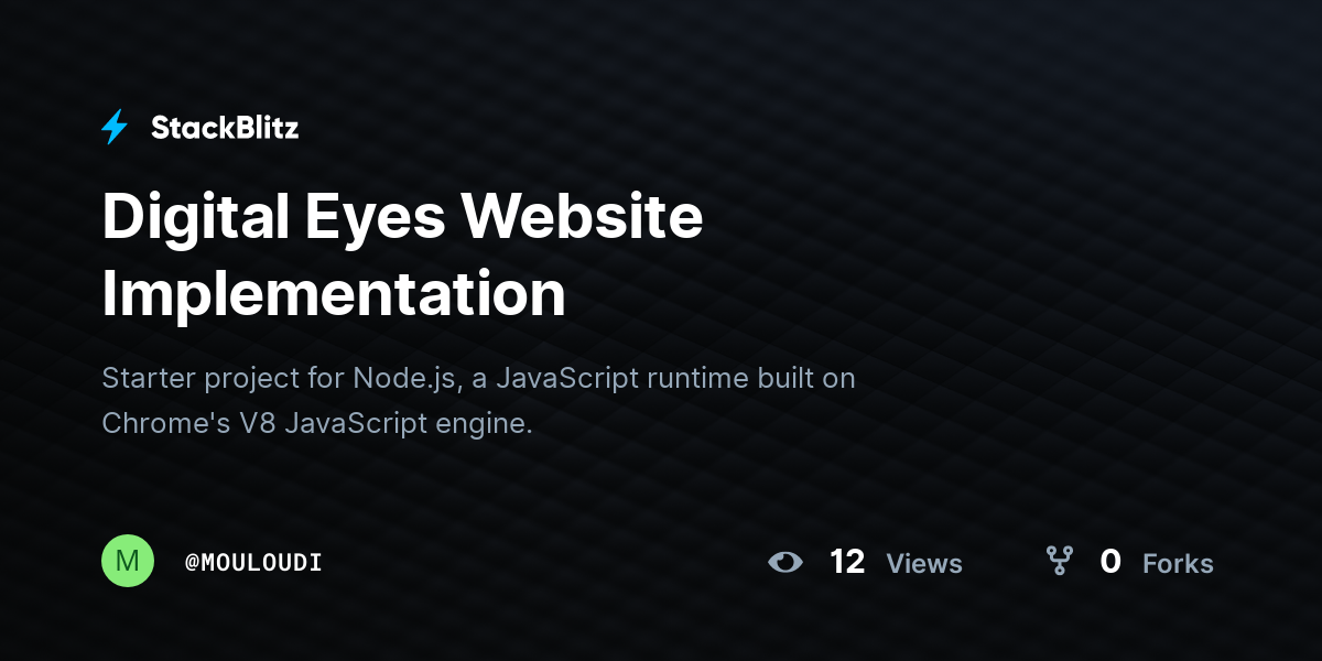 Digital Eyes Website Implementation - StackBlitz