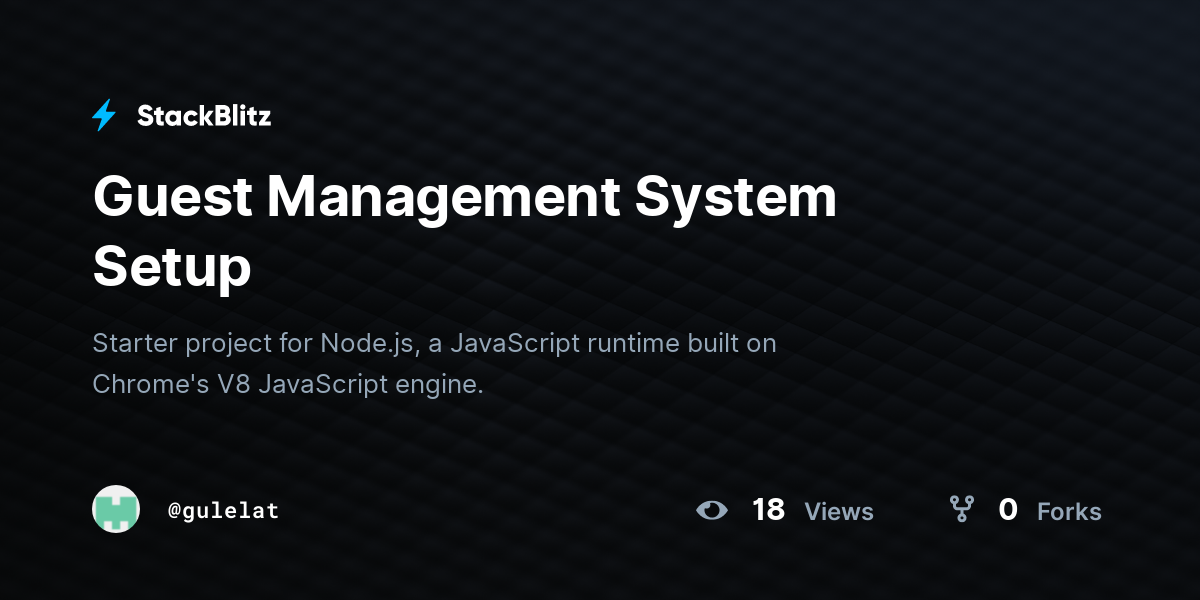 Guest Management System Setup - StackBlitz