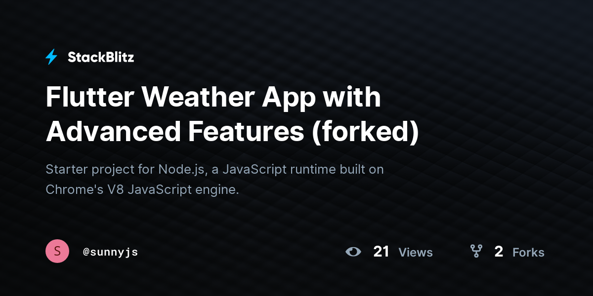 Flutter Weather App with Advanced Features (forked) - StackBlitz