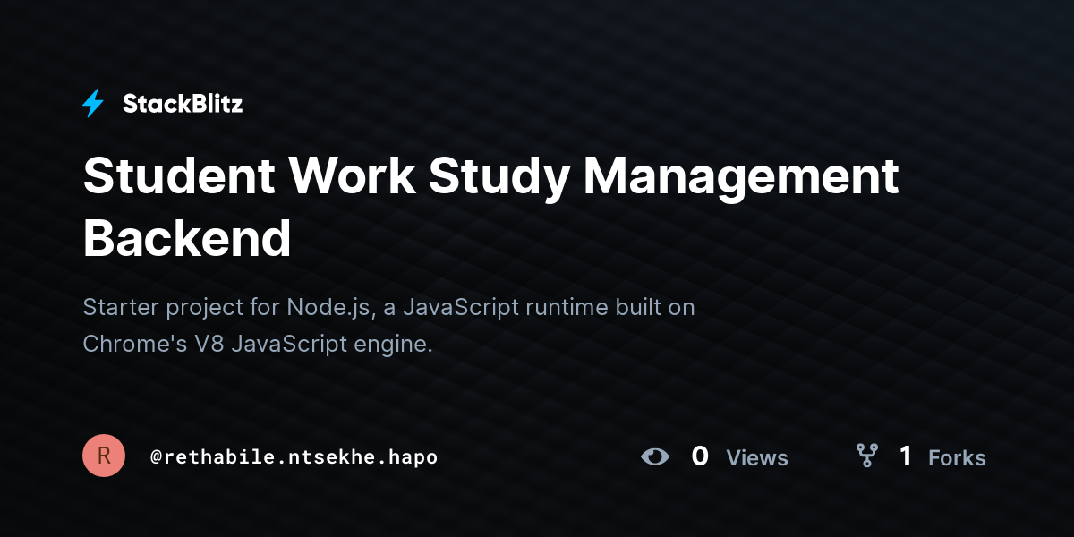 Student Work Study Management Backend - StackBlitz