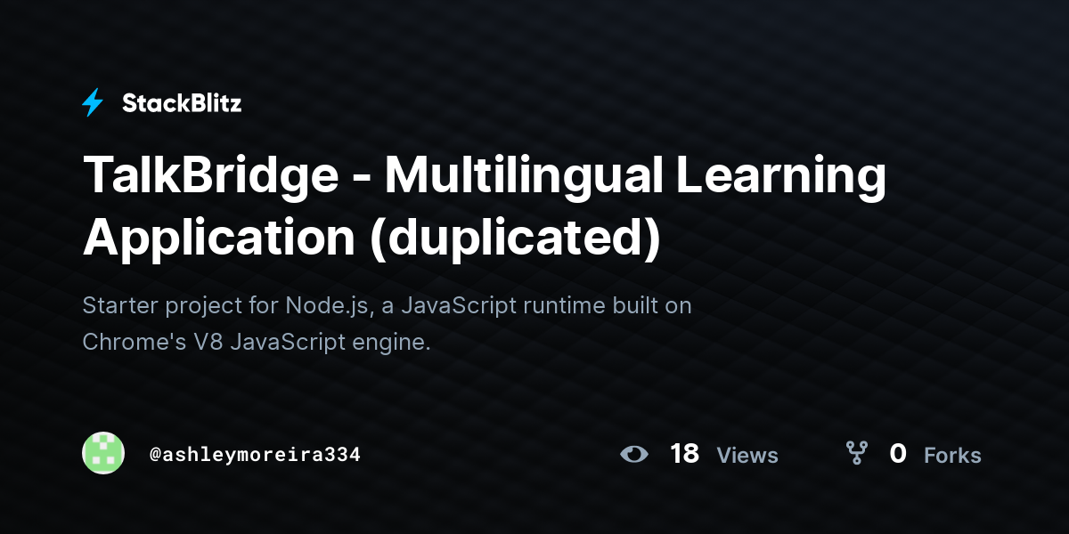 TalkBridge - Multilingual Learning Application (duplicated) - StackBlitz