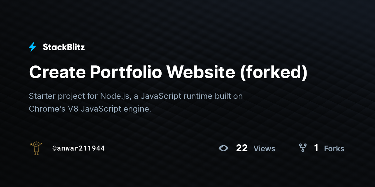 Create Portfolio Website (forked) - StackBlitz