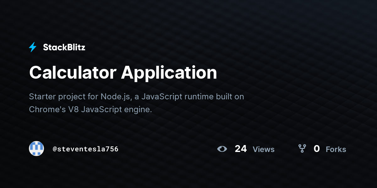 Calculator Application - StackBlitz