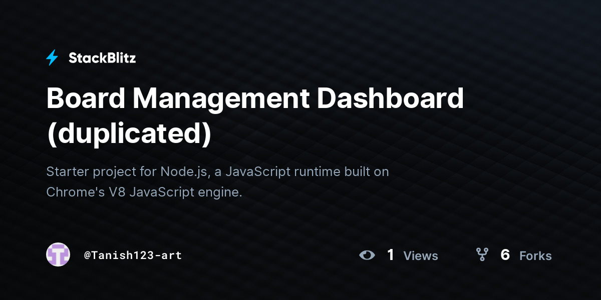 Board Management Dashboard (duplicated) - StackBlitz