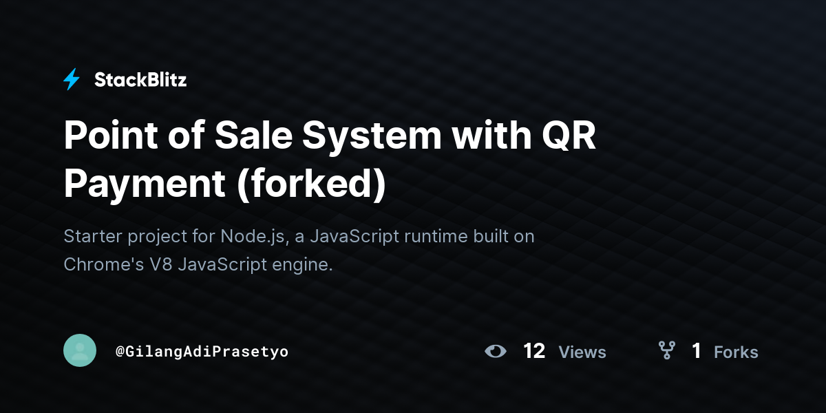 Point of Sale System with QR Payment (forked) - StackBlitz