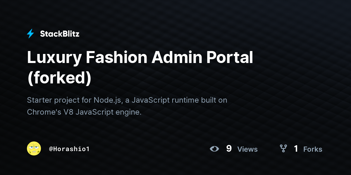 Luxury Fashion Admin Portal (forked) - StackBlitz