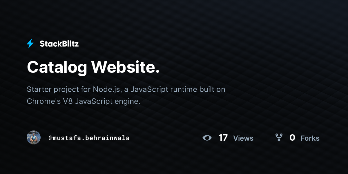 Catalog Website. - StackBlitz