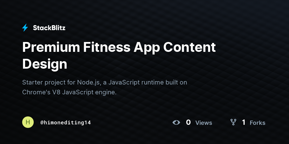 Premium Fitness App Content Design - StackBlitz